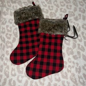 Buffalo Plaid Stocking & Hangers